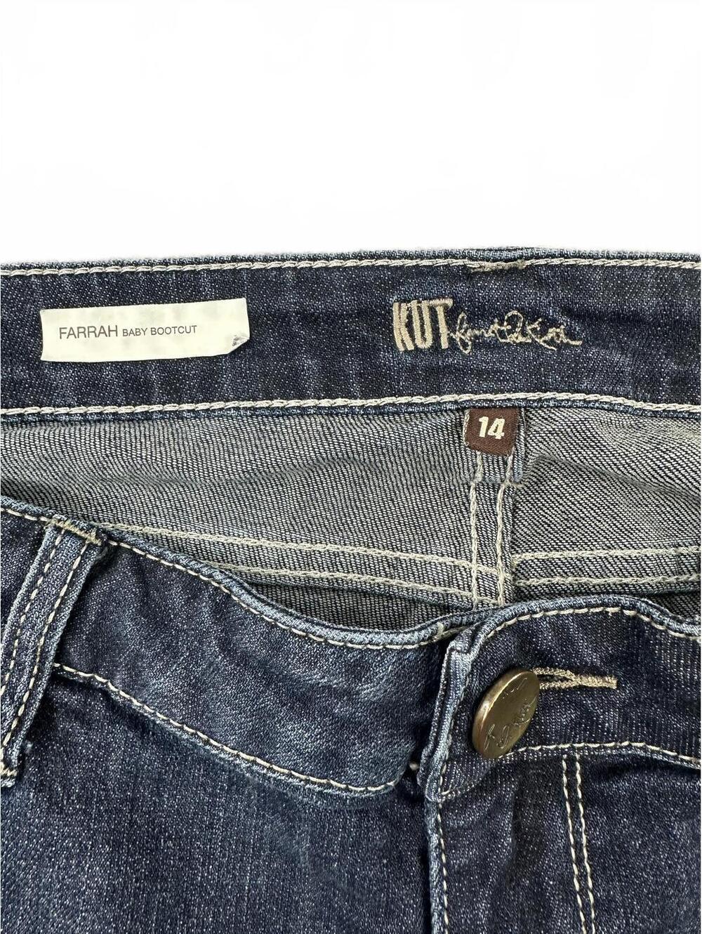 KUT from the Kloth Farrah Baby Bootcut Jeans Blue Denim Casual Retro - Picture 6 of 8